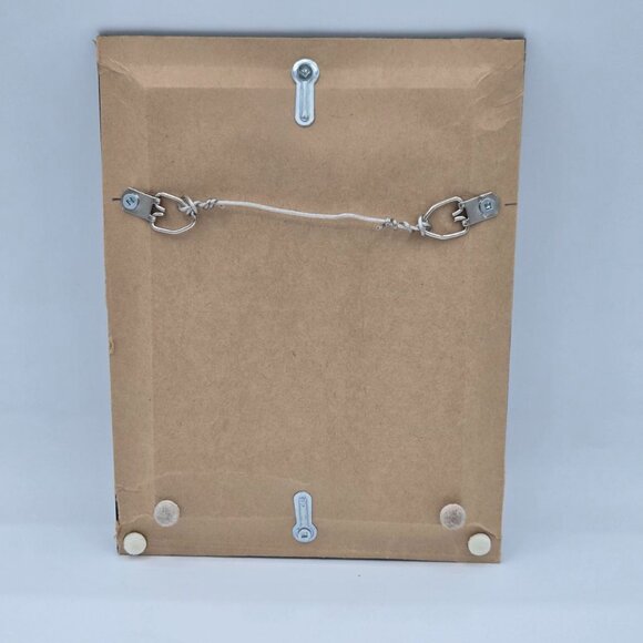 Framed Cross Stitch Girl at the Beach, Vintage Gold Frame Wall Art, Handmade - Picture 3 of 7